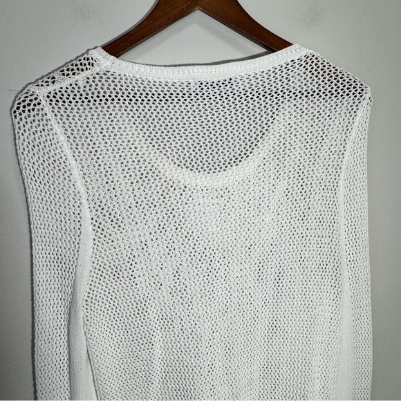 Sandro Paris Open Knit Fringe Top Sweater Long Slev Size Small - Picture 10 of 15